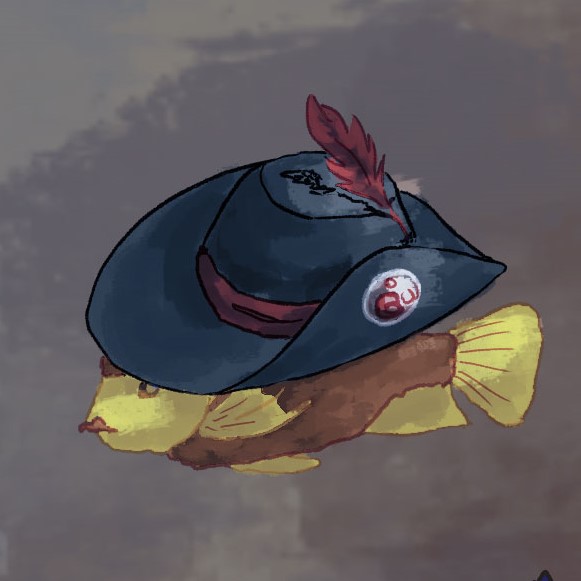 Fish wearing a pirate hat